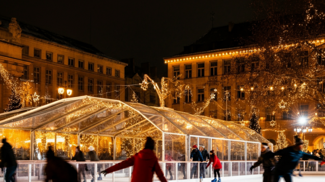 Coperture Magiche per il Natale: Tendostrutture sulle Piste di Ghiaccio